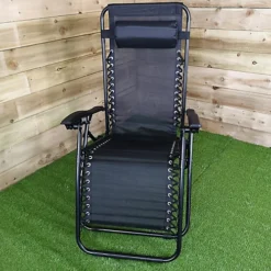 Multi Position Textoline Garden Relaxer Chair Lounger - All Black 7 Multi Position Textoline Garden Relaxer Chair Lounger - All Black -Outsunny Garden Zone multi position textoline garden relaxer chair lounger all black5060907221309 04c MP