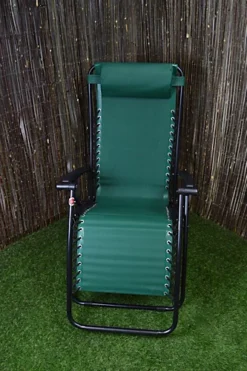 Multi Position Textoline Garden Relaxer Chair Lounger - Green -Outsunny Garden Zone multi position textoline garden relaxer chair lounger green5056589109516 03c MP