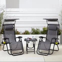 Neo Grey Folding Portable Zero Gravity Chairs And Table Set 6 Neo Grey Folding Portable Zero Gravity Chairs And Table Set -Outsunny Garden Zone neo grey folding portable zero gravity chairs and table set5056293914697 03c MP