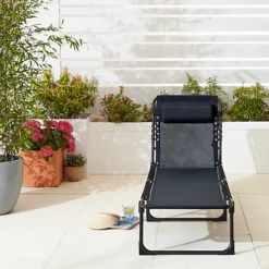 Neo Pair Of Black Outdoor Folding Garden Sun Lounger 6 Neo Pair Of Black Outdoor Folding Garden Sun Lounger -Outsunny Garden Zone neo pair of black outdoor folding garden sun lounger5056293914734 03c MP