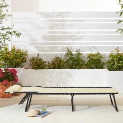 Neo Pair Of Cream Outdoor Garden Folding Sun Loungers -Outsunny Garden Zone neo pair of cream outdoor garden folding sun loungers5056293914758 04c MP