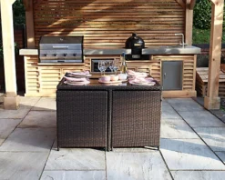 Nevada Brown 4 Seater Cube Set -Outsunny Garden Zone nevada brown 4 seater cube set5020125302594 03c MP