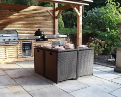 Nevada Brown 4 Seater Cube Set -Outsunny Garden Zone nevada brown 4 seater cube set5020125302594 04c MP