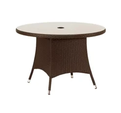 Nevada Brown 4 Seater KD Round Dining Set -Outsunny Garden Zone nevada brown 4 seater kd round dining set5020125302532 04c MP