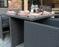 Nevada Grey 4 Seater Cube Dining Set -Outsunny Garden Zone nevada grey 4 seater cube dining set5020125302600 04c MP