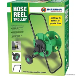 New Portable Trolley Wheels Hose Reel Garden Watering Pipe Free Standing Winder