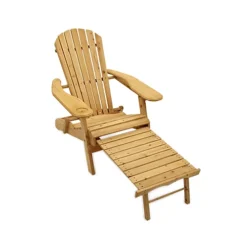 Newby Adirondack Armchair Lounger With Slide Away Leg Rest -Outsunny Garden Zone newby adirondack armchair lounger with slide away leg rest5051752003509 03c MP