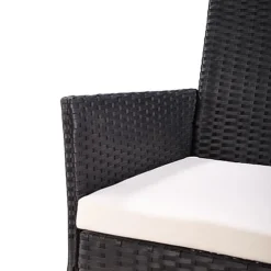 Newport Rattan Garden Furniture Set Conservatory Patio Outdoor Table Chairs Sofa Cover, Black Plus Cover -Outsunny Garden Zone newport rattan garden furniture set conservatory patio outdoor table chairs sofa cover black plus cover5060678407391 03c MP