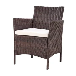 Newport Rattan Garden Furniture Set Conservatory Patio Outdoor Table Chairs Sofa, Dark Brown Plus Cover -Outsunny Garden Zone newport rattan garden furniture set conservatory patio outdoor table chairs sofa dark brown plus cover5060678407407 04c MP