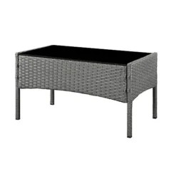 Newport Rattan Garden Furniture Set Conservatory Patio Outdoor Table Chairs Sofa, Dark Grey Plus Cover -Outsunny Garden Zone newport rattan garden furniture set conservatory patio outdoor table chairs sofa dark grey plus cover5060678407421 04c MP