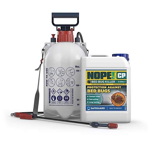 NOPE CP Bed Bug Killer Spray (5L & Sprayer) Fast-acting, Odourless And Repellent For Effective Bed Bug Control. HSE Approved 1 NOPE CP Bed Bug Killer Spray (5L & Sprayer) Fast-acting, Odourless And Repellent For Effective Bed Bug Control. HSE Approved