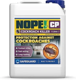 NOPE CP Cockroach Killer Spray (5 L) Odourless Formula With Disinfectant Properties For Spot Treatment. HSE Approved.