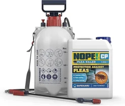 NOPE CP Flea Killer Spray (5L And Sprayer) Fast Acting, Long-Lasting For Household Environments. Non-Staining, Odourless.