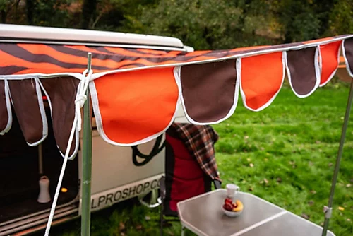 OLPRO Shade Campervan Canopy Orange And Brown 2 OLPRO Shade Campervan Canopy Orange And Brown - Image 2