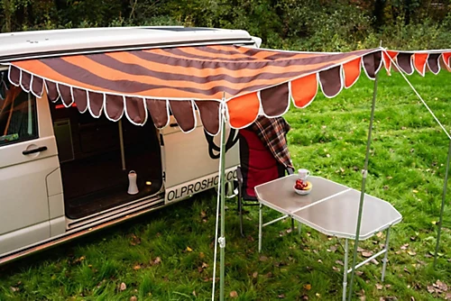 OLPRO Shade Campervan Canopy Orange And Brown 3 OLPRO Shade Campervan Canopy Orange And Brown - Image 3