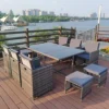 Oseasons Cube KD Rattan 6-12 Seat Dining Set In Grey