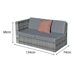 Oseasons Hampton KD Rattan 5 Seat Corner Lounge Set In Grey -Outsunny Garden Zone oseasons hampton kd rattan 5 seat corner lounge set in grey5056010148114 03c MP