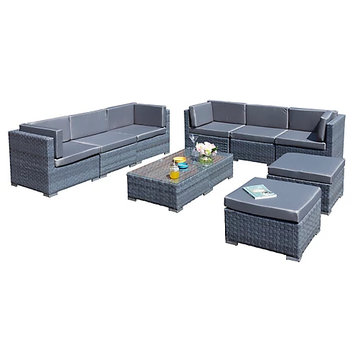 Oseasons Trinidad Deluxe Rattan 8 Seat Modular Sofa Set In Ocean Grey 2 Oseasons Trinidad Deluxe Rattan 8 Seat Modular Sofa Set In Ocean Grey - Image 2