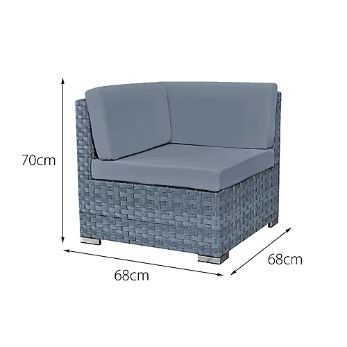 Oseasons Trinidad Deluxe Rattan 8 Seat Modular Sofa Set In Ocean Grey 4 Oseasons Trinidad Deluxe Rattan 8 Seat Modular Sofa Set In Ocean Grey - Image 4
