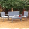 Oseasons Winchester Rattan 4 Seater Lounge Set In Walnut Natural