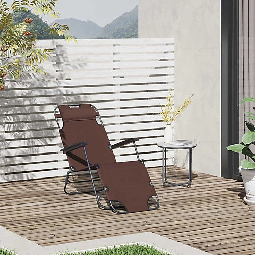 Outsunny 2 In 1 Outdoor Folding Sun Lounger W/ Adjustable Back And Pillow Brown 1 Outsunny 2 In 1 Outdoor Folding Sun Lounger W/ Adjustable Back And Pillow Brown