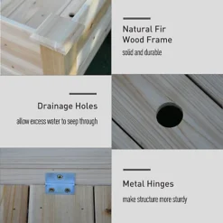 Outsunny 2-Piece Solid Fir Wood Raised Flower Bed Vegetable Grow Box Stand -Outsunny Garden Zone outsunny 2 piece solid fir wood raised flower bed vegetable grow box stand5056029895641 06c MP