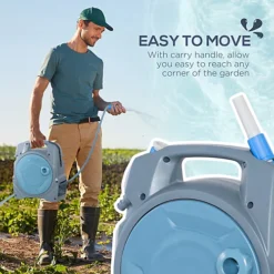 Outsunny 20m Garden Hose Reel With Simple Manual Rewind, Compact And Portable 7 Outsunny 20m Garden Hose Reel With Simple Manual Rewind, Compact And Portable -Outsunny Garden Zone outsunny 20m garden hose reel with simple manual rewind compact and portable5056534577964 06c MP