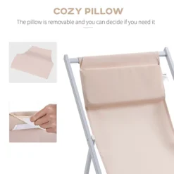 Outsunny 2Pcs Texteline Chaise Lounge Recliner Chair Adjust Lounger Patio Beige 7 Outsunny 2Pcs Texteline Chaise Lounge Recliner Chair Adjust Lounger Patio Beige -Outsunny Garden Zone outsunny 2pcs texteline chaise lounge recliner chair adjust lounger patio beige5056534554279 06c MP