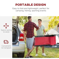 Outsunny 2Pcs Texteline Chaise Lounge Recliner Chair Adjust Lounger Patio Red -Outsunny Garden Zone outsunny 2pcs texteline chaise lounge recliner chair adjust lounger patio red5056029895603 03c MP