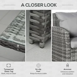 Outsunny 3 PCS Outdoor All Weather Rattan Dining Sets Furniture Backyard Garden 7 Outsunny 3 PCS Outdoor All Weather Rattan Dining Sets Furniture Backyard Garden -Outsunny Garden Zone outsunny 3 pcs outdoor all weather rattan dining sets furniture backyard garden5056399127335 06c MP