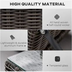 Outsunny 3-PCS PE Rattan Wicker Sun Lounger Set Half-Round Recliner Bed 7 Outsunny 3-PCS PE Rattan Wicker Sun Lounger Set Half-Round Recliner Bed -Outsunny Garden Zone outsunny 3 pcs pe rattan wicker sun lounger set half round recliner bed5056534546649 06c MP