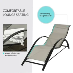 Outsunny 3 Pieces Lounge Chair Set Garden Sunbathing Chair W/ Table Grey 6 Outsunny 3 Pieces Lounge Chair Set Garden Sunbathing Chair W/ Table Grey -Outsunny Garden Zone outsunny 3 pieces lounge chair set garden sunbathing chair w table grey5056399120121 03c MP