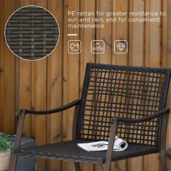 Outsunny 3 Pieces Rocking Chair Bistro Set Furniture Rattan Wicker Brown -Outsunny Garden Zone outsunny 3 pieces rocking chair bistro set furniture rattan wicker brown5055974873667 06c MP