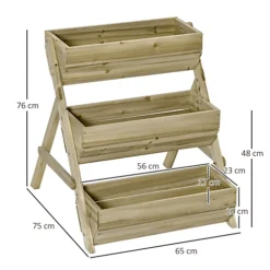 Outsunny 3 Tier Raised Garden Bed Wooden Elevated Planter Box Kit, Green -Outsunny Garden Zone outsunny 3 tier raised garden bed wooden elevated planter box kit green5056534547417 03c MP