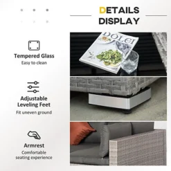 Outsunny 4 PCS Patio PE Rattan Wicker Sofa Conservatory Outdoor Furniture Set -Outsunny Garden Zone outsunny 4 pcs patio pe rattan wicker sofa conservatory outdoor furniture set5056534568924 06c MP