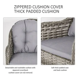 Outsunny 4 PCs Rattan Wicker Sofa Set Outdoor Conservatory Furniture With Cushion 7 Outsunny 4 PCs Rattan Wicker Sofa Set Outdoor Conservatory Furniture With Cushion -Outsunny Garden Zone outsunny 4 pcs rattan wicker sofa set outdoor conservatory furniture with cushion5056399126468 06c MP