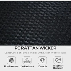 Outsunny 4Pcs Patio Rattan Sofa Garden Furniture Set Table With Cushions Black -Outsunny Garden Zone outsunny 4pcs patio rattan sofa garden furniture set table with cushions black5056399105623 06c MP