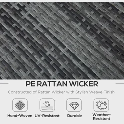 Outsunny 4Pcs Patio Rattan Sofa Garden Furniture Set Table With Cushions Grey 7 Outsunny 4Pcs Patio Rattan Sofa Garden Furniture Set Table With Cushions Grey -Outsunny Garden Zone outsunny 4pcs patio rattan sofa garden furniture set table with cushions grey5056399105661 06c MP