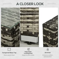 Outsunny 5 Pieces Rattan Sofa Set Wicker Sectional Cushion Patio Grey Garden -Outsunny Garden Zone outsunny 5 pieces rattan sofa set wicker sectional cushion patio grey garden5056399116520 06c MP