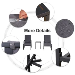 Outsunny 5pcs Garden Recliner Sofa Footstool Coffee Table Set W/ Cushion 7 Outsunny 5pcs Garden Recliner Sofa Footstool Coffee Table Set W/ Cushion -Outsunny Garden Zone outsunny 5pcs garden recliner sofa footstool coffee table set w cushion5056029889909 06c MP