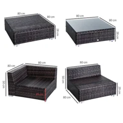 Outsunny 6 Pieces Rattan Furniture Set Conservatory Sofa Deluxe Wicker Garden Brown -Outsunny Garden Zone outsunny 6 pieces rattan furniture set conservatory sofa deluxe wicker garden brown5055974873377 03c MP