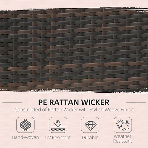 Outsunny 7PC Rattan Dining Set Patio Chair Glass Top Table Wicker Furniture 4 Outsunny 7PC Rattan Dining Set Patio Chair Glass Top Table Wicker Furniture - Image 4