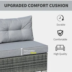 Outsunny Aluminium 4 Pieces Outdoor PE Rattan Sectional Conversation Sofa Set -Outsunny Garden Zone outsunny aluminium 4 pieces outdoor pe rattan sectional conversation sofa set5056534549497 06c MP