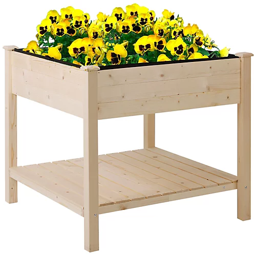 Outsunny Elevated Garden Planting Bed Stand Outdoor Flower Box W/ Storage Shelf 2 Outsunny Elevated Garden Planting Bed Stand Outdoor Flower Box W/ Storage Shelf - Image 2
