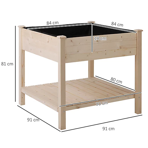 Outsunny Elevated Garden Planting Bed Stand Outdoor Flower Box W/ Storage Shelf 3 Outsunny Elevated Garden Planting Bed Stand Outdoor Flower Box W/ Storage Shelf - Image 3