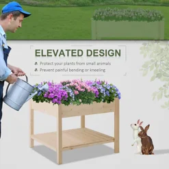 Outsunny Elevated Garden Planting Bed Stand Outdoor Flower Box W/ Storage Shelf 7 Outsunny Elevated Garden Planting Bed Stand Outdoor Flower Box W/ Storage Shelf -Outsunny Garden Zone outsunny elevated garden planting bed stand outdoor flower box w storage shelf5056029818985 06c MP