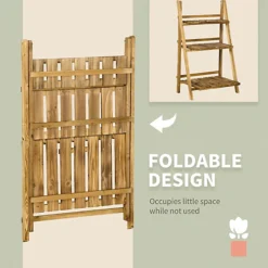 Outsunny Flower Stand 3 Tier Ladder Fold Shelf Holder Display Wood -Outsunny Garden Zone outsunny flower stand 3 tier ladder fold shelf holder display wood5055974844834 06c MP