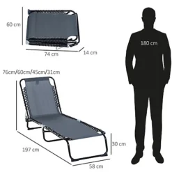 Outsunny Foldable Sun Lounger Deck Beach Reclining Seat Bed Folding Garden Chair 6 Outsunny Foldable Sun Lounger Deck Beach Reclining Seat Bed Folding Garden Chair -Outsunny Garden Zone outsunny foldable sun lounger deck beach reclining seat bed folding garden chair5056029838419 03c MP