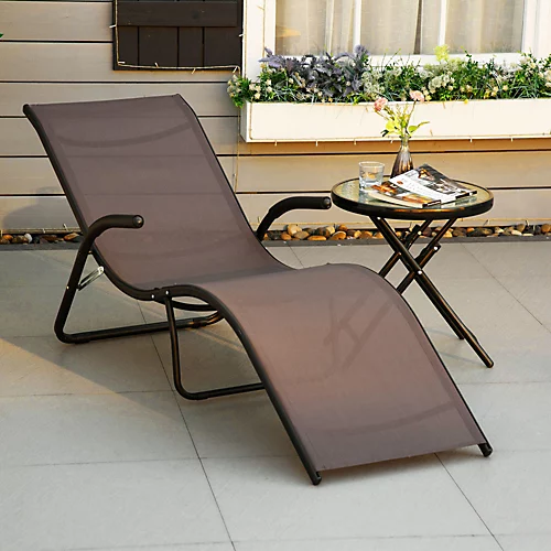 Outsunny Folding Lounge Chair, Outdoor Chaise For Beach, Poolside, Brown 1 Outsunny Folding Lounge Chair, Outdoor Chaise For Beach, Poolside, Brown