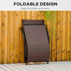 Outsunny Folding Lounge Chair, Outdoor Chaise For Beach, Poolside, Brown 7 Outsunny Folding Lounge Chair, Outdoor Chaise For Beach, Poolside, Brown -Outsunny Garden Zone outsunny folding lounge chair outdoor chaise for beach poolside brown5056534557720 06c MP